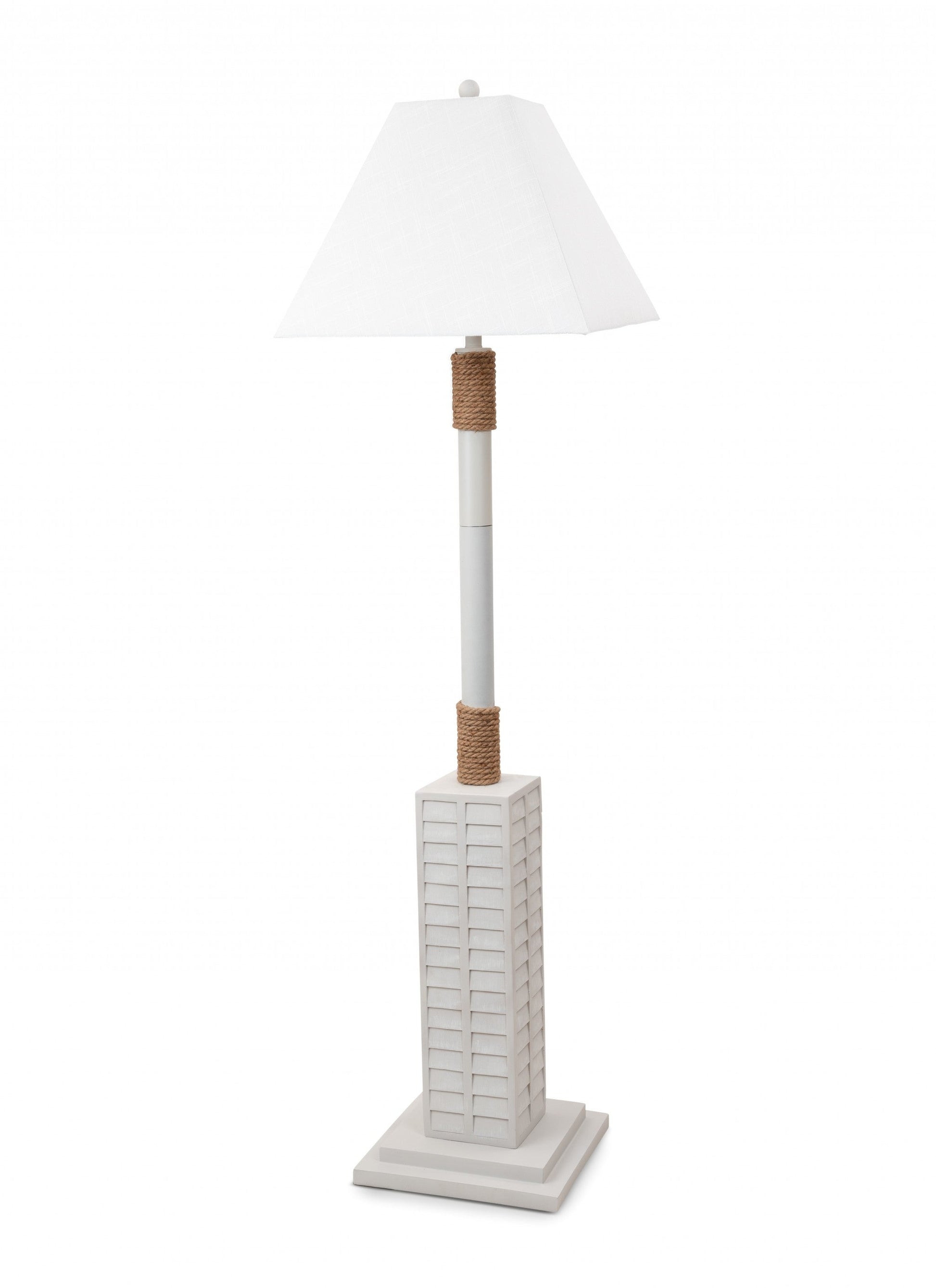 HomeRoots Floor Lamp With Bright White and Nautical Rope Finish