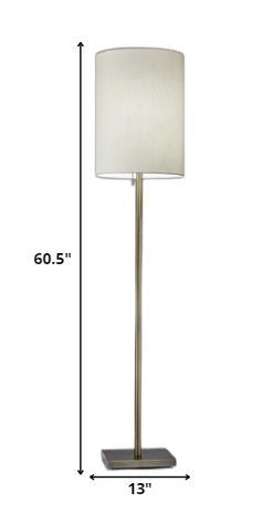 HomeRoots Floor Lamp With Classic Silhouette and Brass Metal Finish