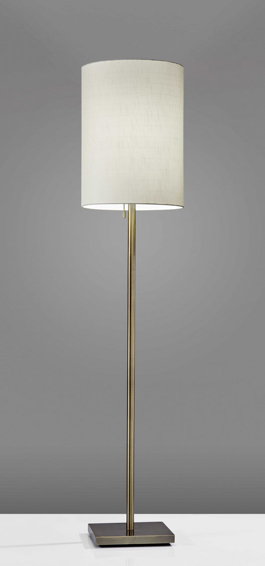 HomeRoots Floor Lamp With Classic Silhouette and Brass Metal Finish