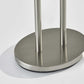 HomeRoots Floor Lamp With Dual Pole in Brushed Steel Metal Finish