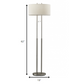 HomeRoots Floor Lamp With Dual Pole in Brushed Steel Metal Finish