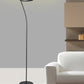 HomeRoots Floor Lamp With Halo Shade in Black Metal Finish