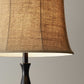 HomeRoots Floor Lamp With Metal Textured Pole in Black Finish