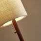 HomeRoots Floor Lamp With Slim Cylindrical Shade in Walnut Wood Finish