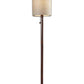 HomeRoots Floor Lamp With Slim Cylindrical Shade in Walnut Wood Finish