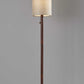 HomeRoots Floor Lamp With Slim Cylindrical Shade in Walnut Wood Finish