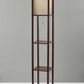 HomeRoots Floor Lamp With Storage Shelves and Walnut Wood Finish