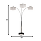 HomeRoots Floor Lamp With Three Hanging Crystal Shades and Silver Finish