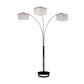 HomeRoots Floor Lamp With Three Hanging Crystal Shades and Silver Finish