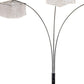 HomeRoots Floor Lamp With Three Hanging Crystal Shades and Silver Finish
