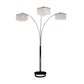 HomeRoots Floor Lamp With Three Hanging Crystal Shades and Silver Finish