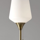 HomeRoots Floor Lamp With White Opal Wine Glass Shade in Brass Metal Finish