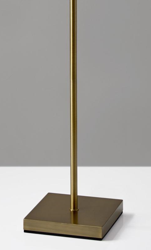 HomeRoots Floor Lamp With White Opal Wine Glass Shade in Brass Metal Finish