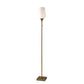 HomeRoots Floor Lamp With White Opal Wine Glass Shade in Brass Metal Finish