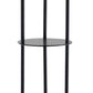 HomeRoots Floor Lamp with Circular Storage Shelves in Black Wood Finish