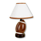 HomeRoots Football Shaped Table Lamp With White Shade