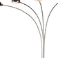 HomeRoots Four Light Curved Floor Lamp in Black Finish