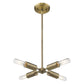 HomeRoots Four Light Hanging Chandelier in Dull Gold Finish