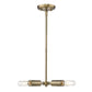 HomeRoots Four Light Hanging Chandelier in Dull Gold Finish
