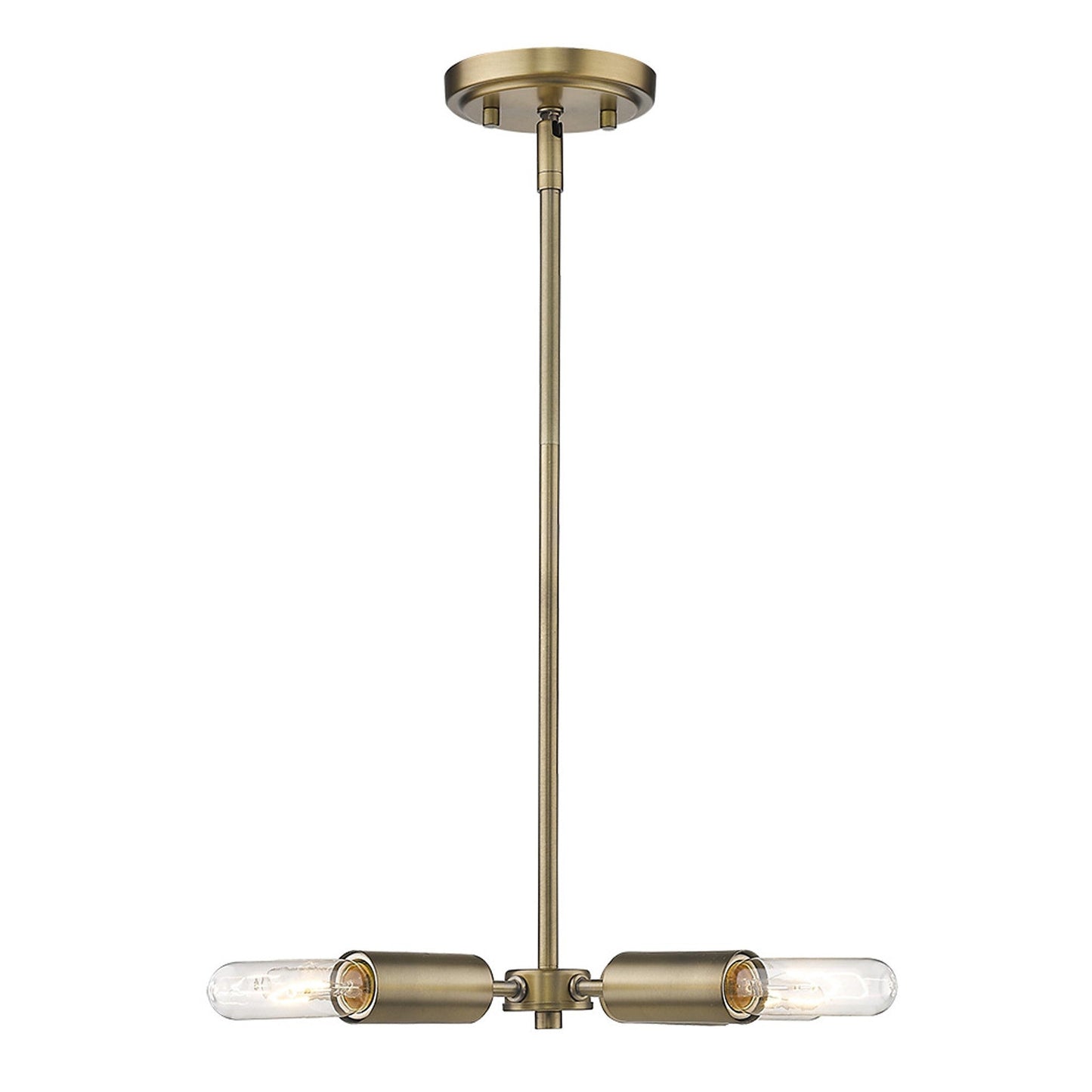 HomeRoots Four Light Hanging Chandelier in Dull Gold Finish