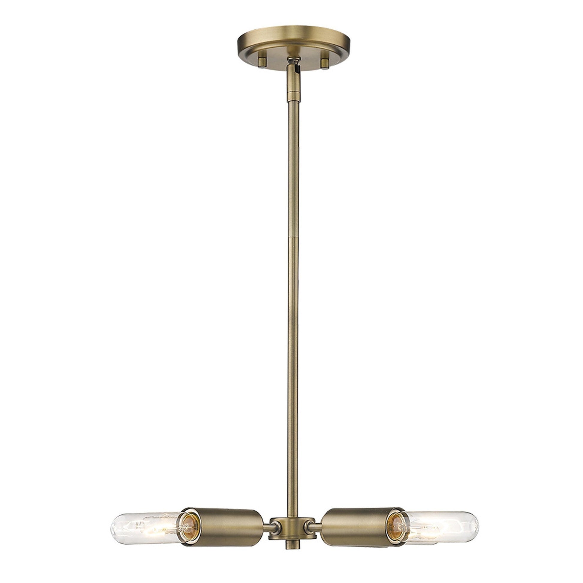 HomeRoots Four Light Hanging Chandelier in Dull Gold Finish