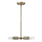 HomeRoots Four Light Hanging Chandelier in Dull Gold Finish