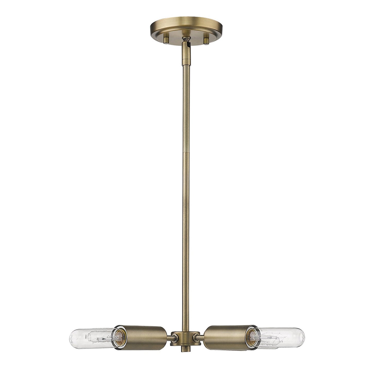 HomeRoots Four Light Hanging Chandelier in Dull Gold Finish