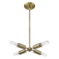 HomeRoots Four Light Hanging Chandelier in Dull Gold Finish