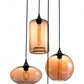 HomeRoots Four Light Metal Dimmable Ceiling Light With Amber Shades