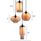 HomeRoots Four Light Metal Dimmable Ceiling Light With Amber Shades