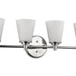 HomeRoots Four Light Wall Light With Frosted Glass Shade in Silver Finish