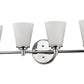 HomeRoots Four Light Wall Light With Frosted Glass Shade in Silver Finish