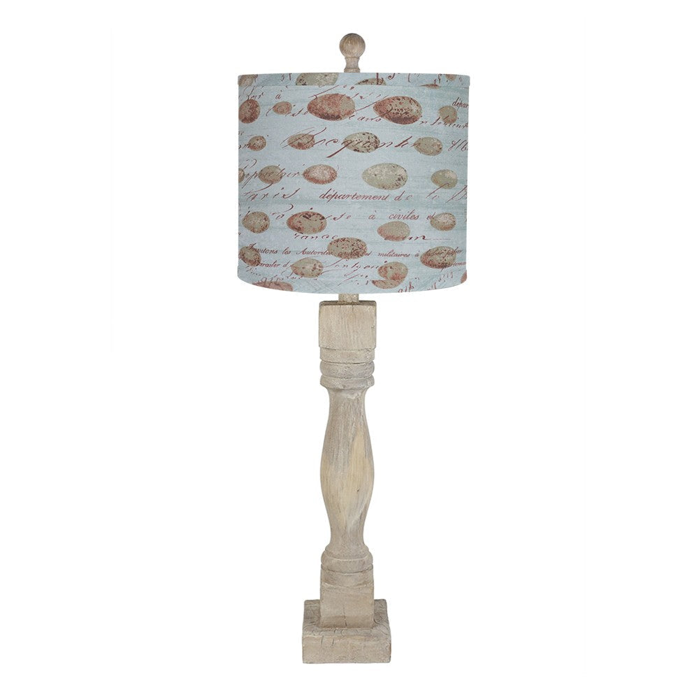 HomeRoots French Country Speckled Eggs Table Lamp in Rustic Taupe Finish