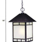 HomeRoots Frosted Glass Hanging Lantern Light With Antique Bronze Finish