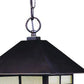 HomeRoots Frosted Glass Hanging Lantern Light With Antique Bronze Finish