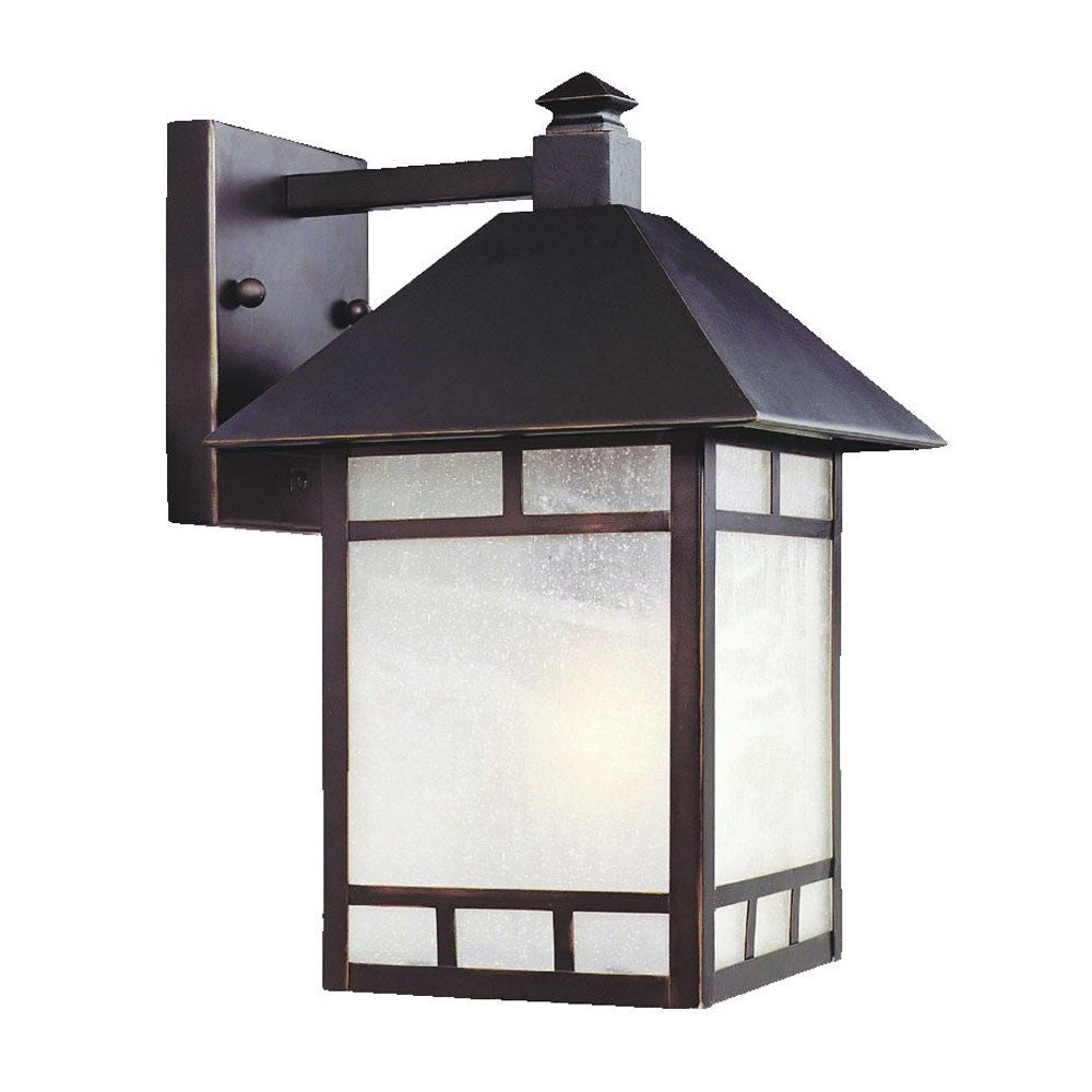 HomeRoots Frosted Glass Lantern Wall Light in Antique Bronze Finish