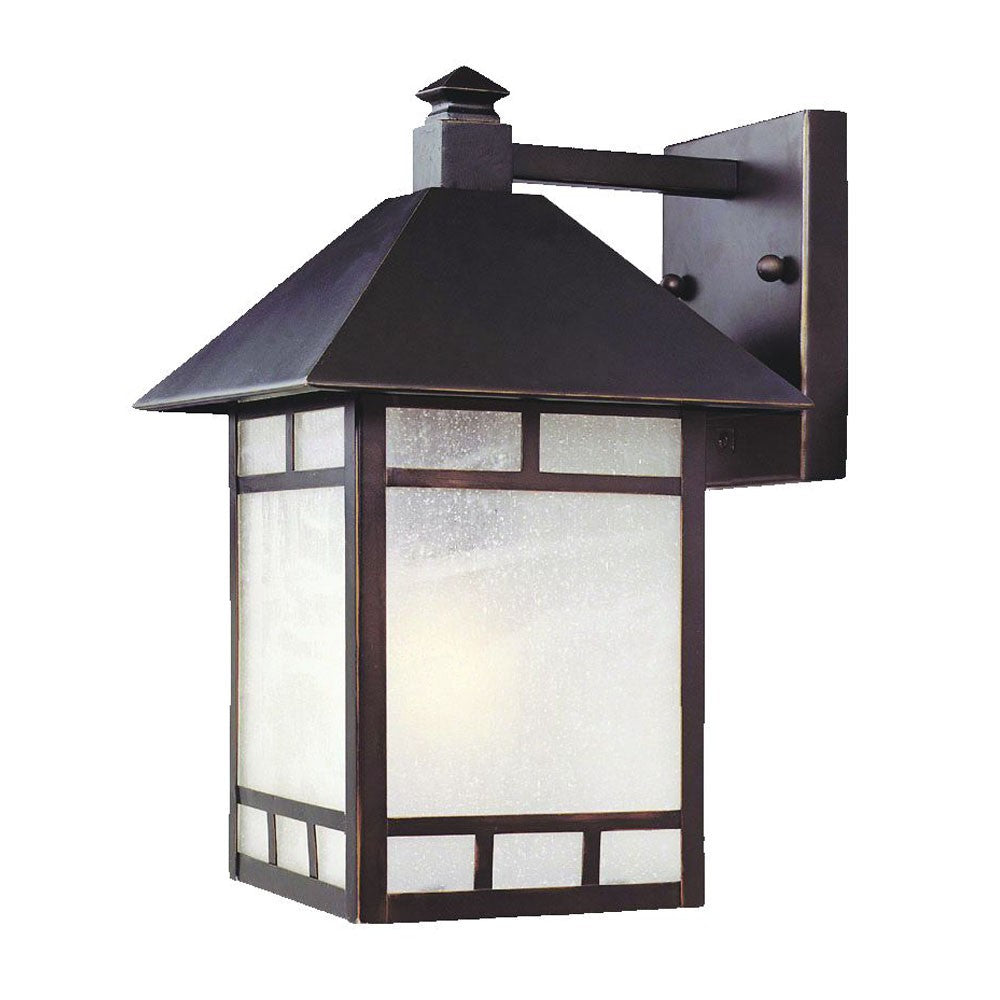 HomeRoots Frosted Glass Lantern Wall Light in Antique Bronze Finish