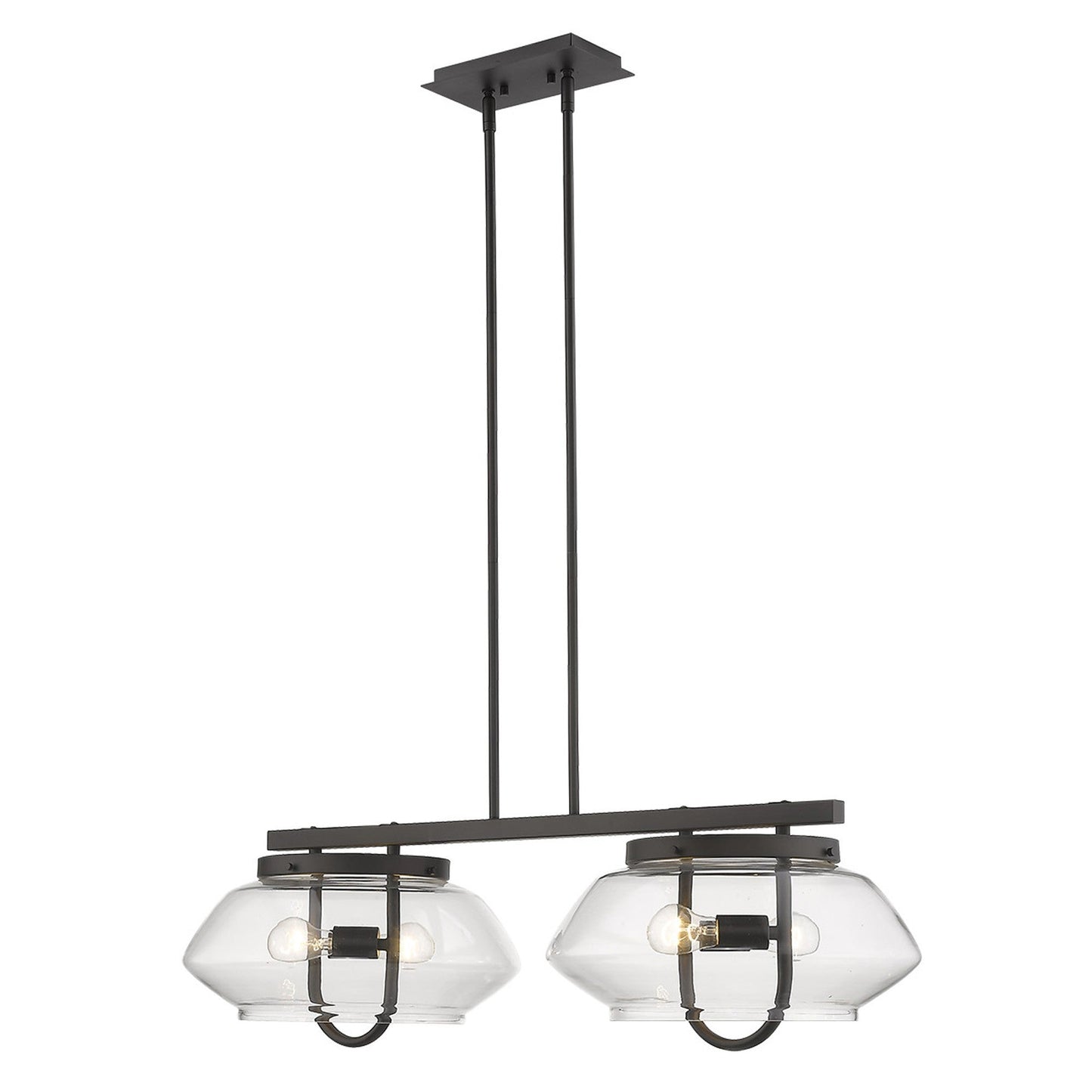 HomeRoots Garner 4-Light Island Pendant in Oil Rubbed Bronze Finish