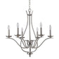 HomeRoots Genevieve 5-Light Chandelier in Satin Nickel Finish