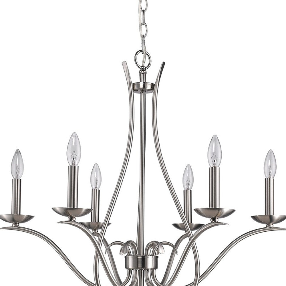 HomeRoots Genevieve 5-Light Chandelier in Satin Nickel Finish