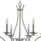 HomeRoots Genevieve 5-Light Chandelier in Satin Nickel Finish
