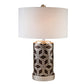 HomeRoots Geo Weave Table Lamp With Deep Brown and Silver Finish