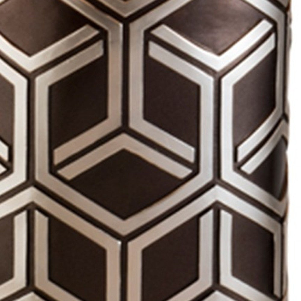 HomeRoots Geo Weave Table Lamp With Deep Brown and Silver Finish