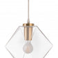 HomeRoots Geometric Plastic Dimmable Ceiling Light With Clear Shades in Gold Finish