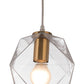 HomeRoots Geometric Plastic Dimmable Ceiling Light With Clear Shades in Gold Finish