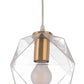 HomeRoots Geometric Plastic Dimmable Ceiling Light With Clear Shades in Gold Finish
