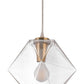 HomeRoots Geometric Plastic Dimmable Ceiling Light With Clear Shades in Gold Finish