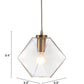 HomeRoots Geometric Plastic Dimmable Ceiling Light With Clear Shades in Gold Finish