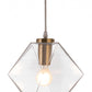 HomeRoots Geometric Plastic Dimmable Ceiling Light With Clear Shades in Gold Finish