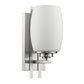 HomeRoots Geometric Wall Sconce With Frosted Glass Shade and Silver Finish